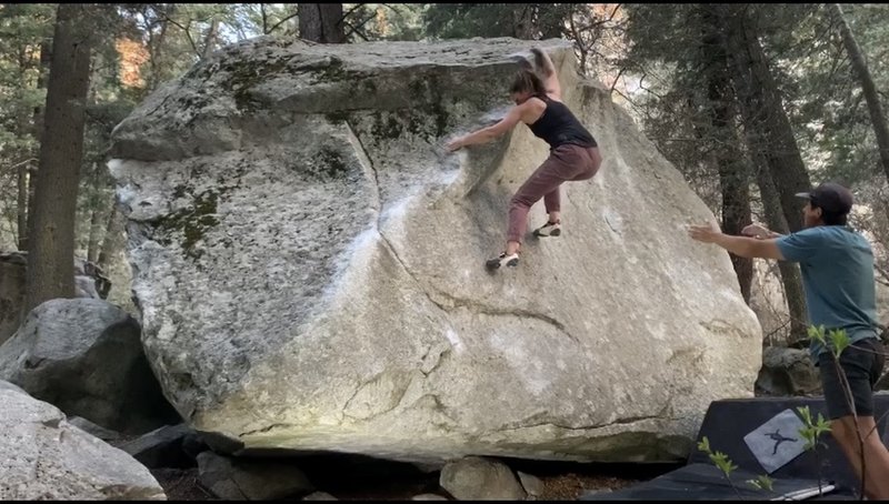 Beautiful boulder! Climbs really well on pleasing holds with some bad feet