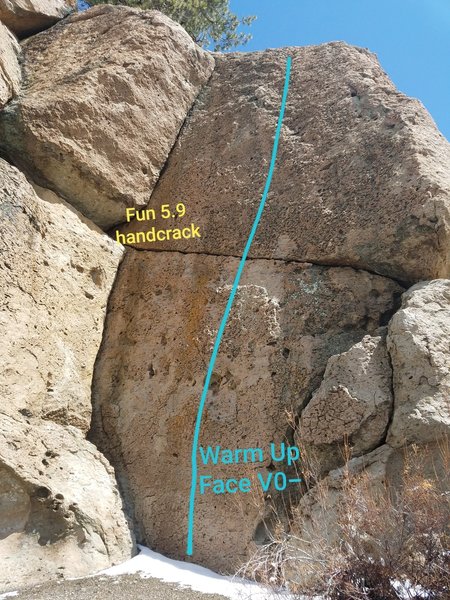 Warm Up Face and unnamed corner crack