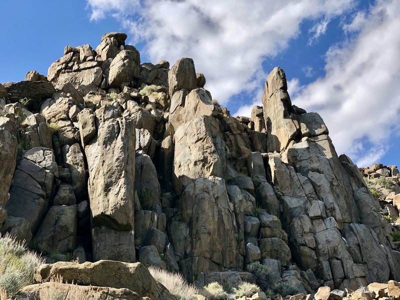 Rock Climbing in Mogul Cliffs, Western Nevada