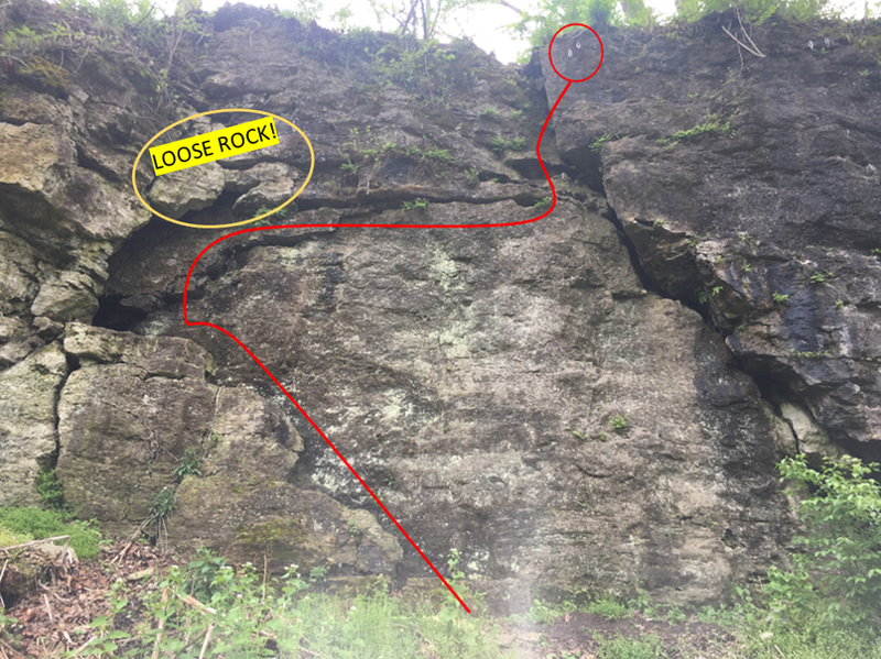 This is Lost Soles.  You don't need to go as far left as the red line indicates if you want to further avoid the loose rock.
