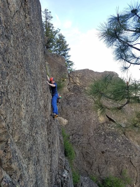 Craig A. before bolting the route.