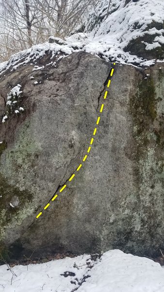 Tectonic Fissure. This is a poor angle, the crack is more obvious than it seems in the photo.