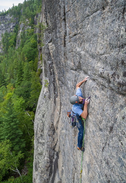 D'Zaô Plamondon on the upper cruxier section of Fantasme's P2
