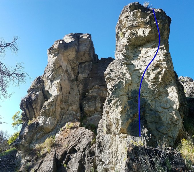 Picture showing East facing portion of the crag. South Side is to the right of photo.