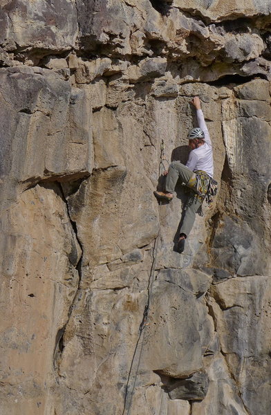 Greg Novak approaching the first crux, Feb 2020