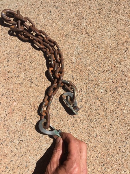 Removed chains with smash links and Allen Head bolts