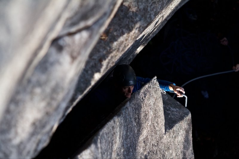 jeff ranish on one of his brilliant new routes at index! photo by bissell hazen
