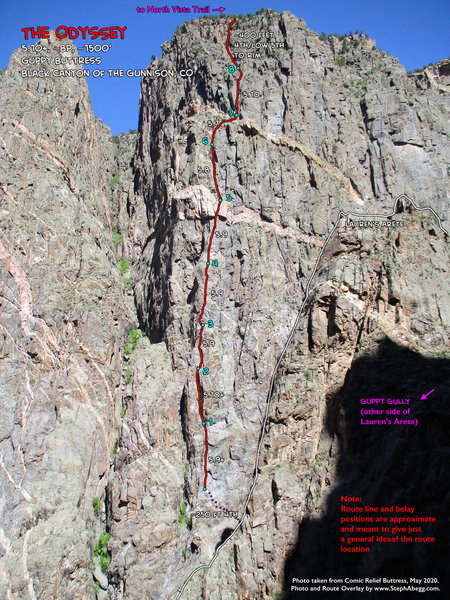 A route overlay for The Odyssey.