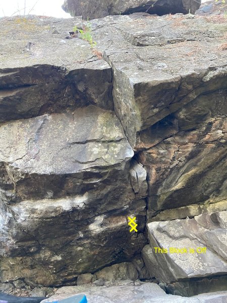 Cave Crack: Start Matched on "jug". Low block on right is off.