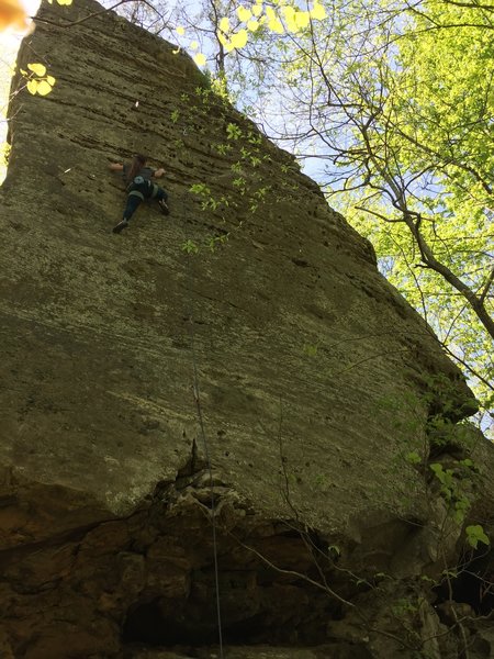 Working into the bands of pockets higher up.