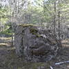 Short, freestanding boulder on the way to Rocklandia