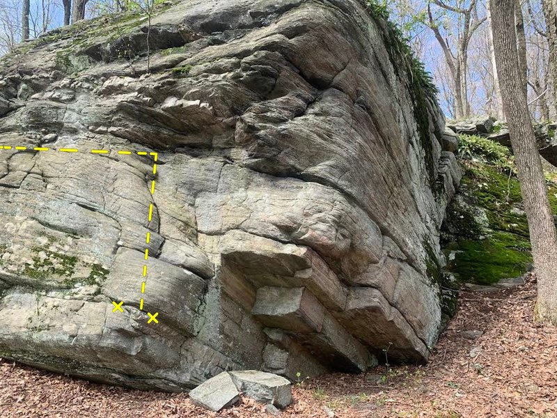 A lot of different options here - sit start then a right to left traverse was my preferred - and continues for about another 10-12 feet past the end of the image