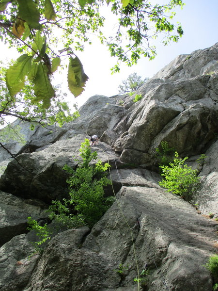 Lower section With Belay just above climber.