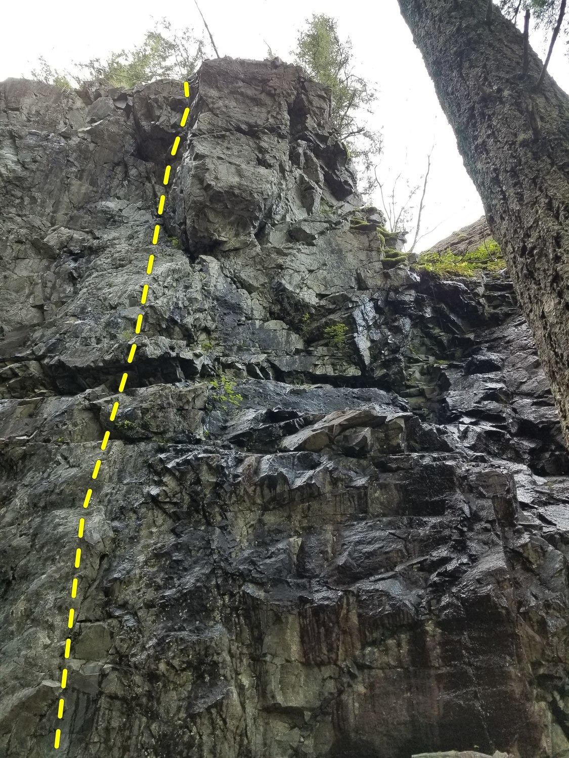 Namby Pamby Follows The Topo Up The Left Side Of The Overhanging Pillar 