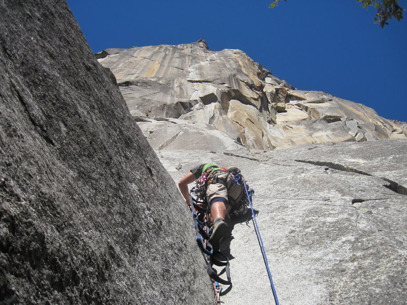 Mike Nicholson leading (p1) on the Prow. (Oct 2012)