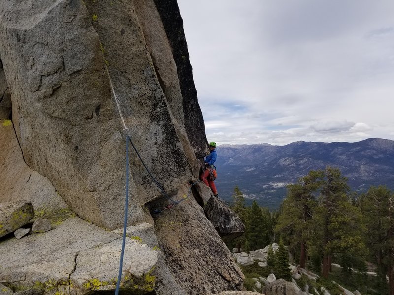 Pitch 7 traverse.