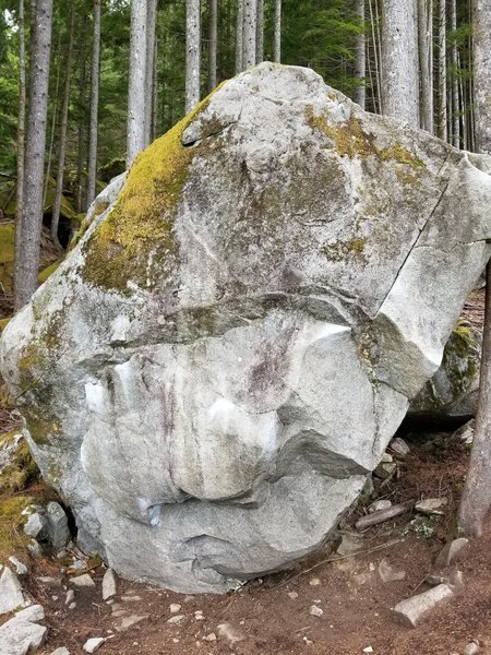 Climb straight up the face.