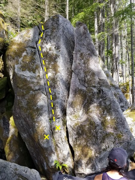Climb the left-leaning crack.