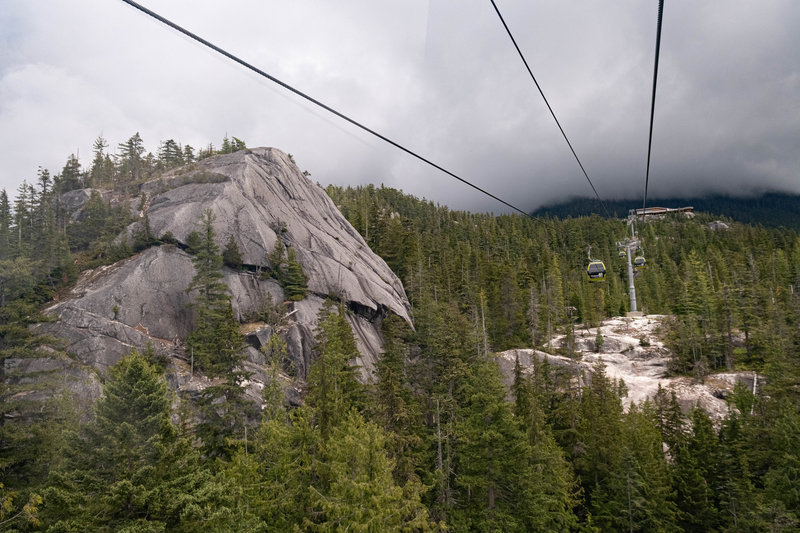 Heading up the Sea to Sky Gondola, with Wrinkle Dome on the Left