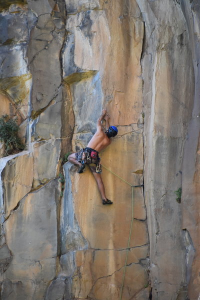 Last hard move. Wide pinch or a crimp