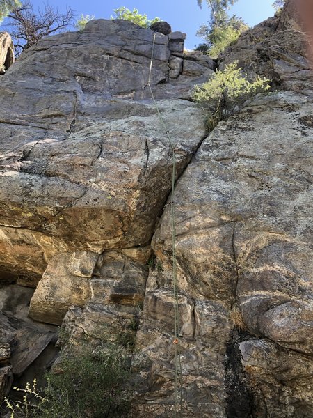 A good view of the whole route (shown by the rope).