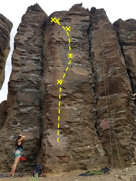 Climb the center pillar.