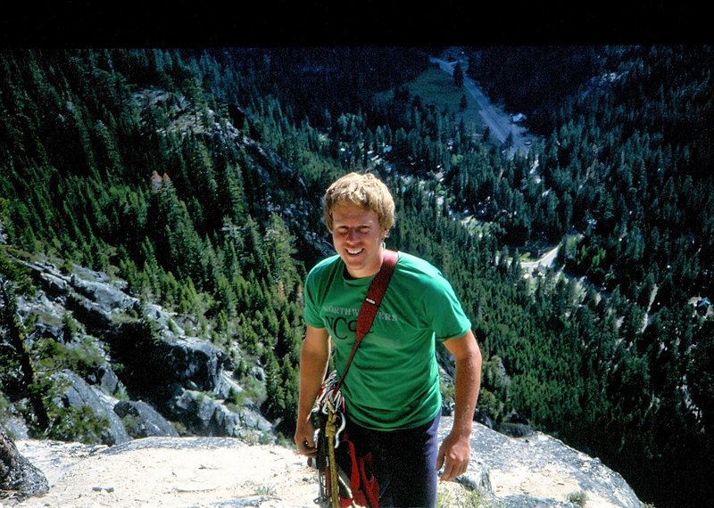 Bruno Hamann tops out on "Haystack." Lover's Leap, CA, circa 1988.