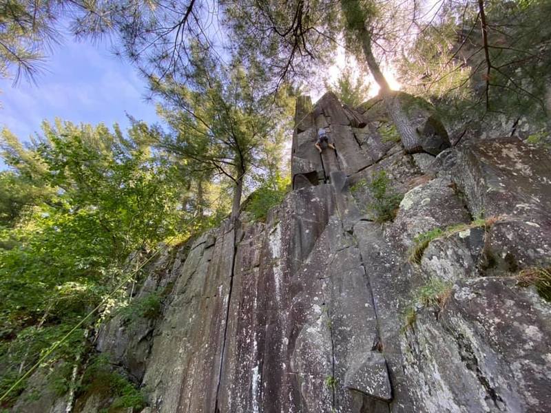 Great photo of Yosemite Crack and Sentinel Crack. Also a great photo of Kiri crushing it:)