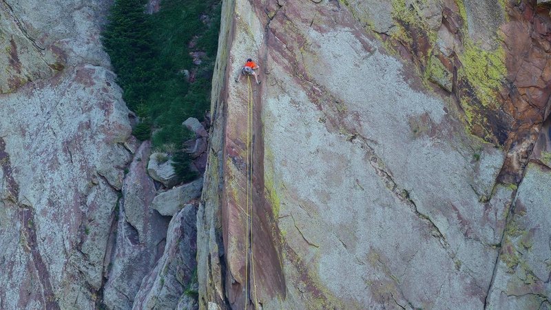 Pitch 1, during a rope solo ascent.
<br>
<br>
Photo by my dad, Pat Manson.