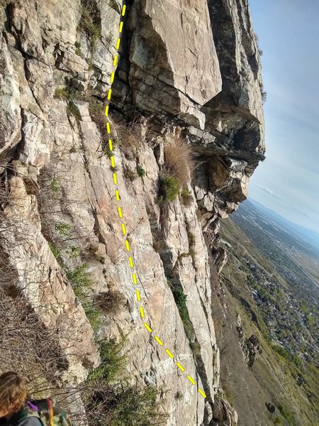 bad pic because it is tilted but anyways go up the slab and up the corner crack