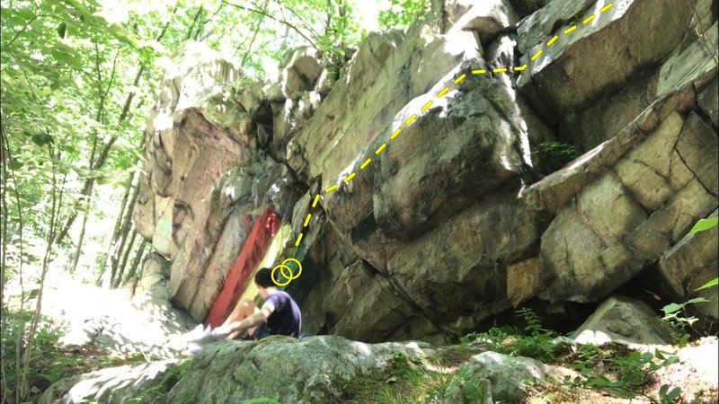 A topo of most of the climb.