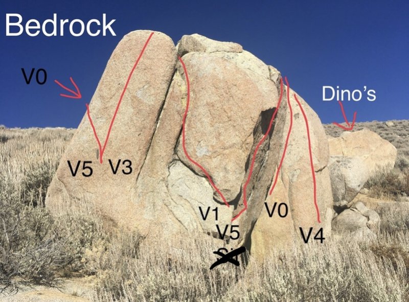 Bedrock right (Original start hold for Pebbles and Yabadabadoo came off. Sit is much harder now.)