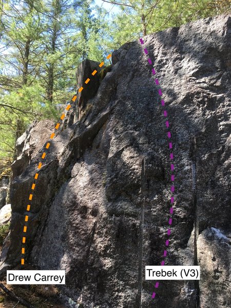 Follow hand holds near, on, and around the drill lines.