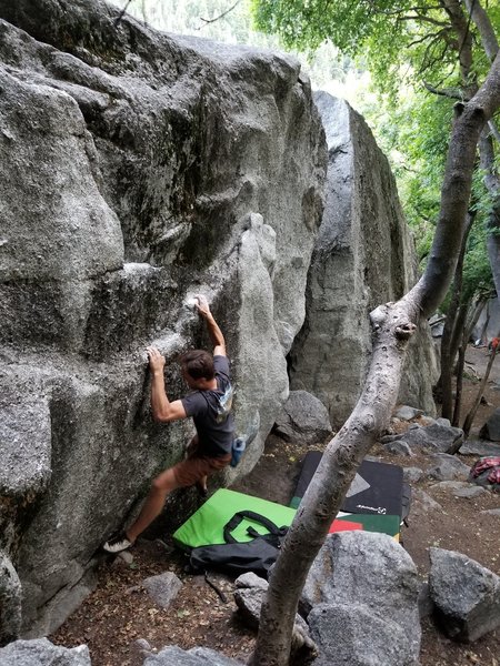 Mitch low on the traverse.
