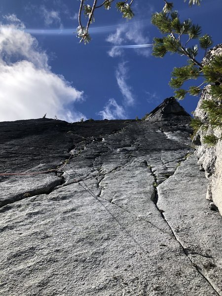 We took the route to the left with better belay stations