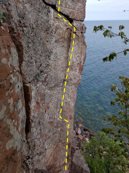 Most of the climb pictured here. With an amazing Lake Superior backdrop of course.
