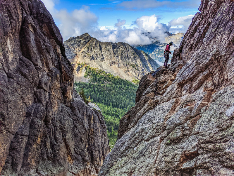 Tying in at the base of the Beckey Route. Taken Sept 2019.