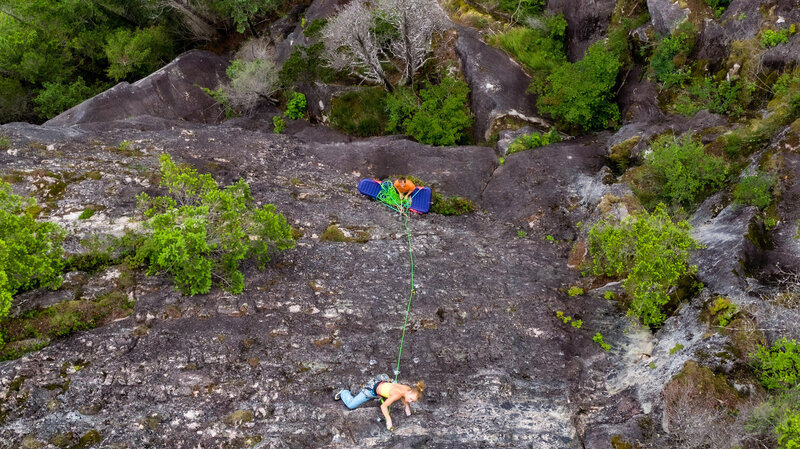 Gretchen Taking some laps while Shane bounce tests the G7 inflatable portaledge.