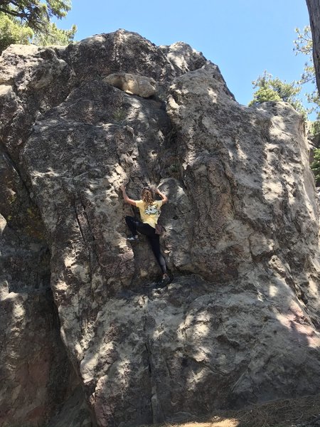 Monika climbing Quiet Storm