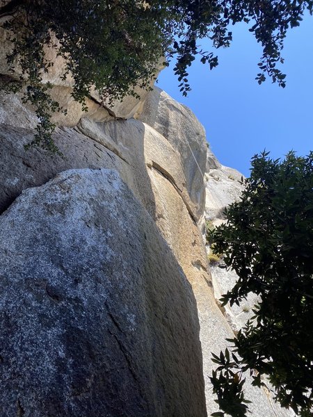 Check out how far from the rock our rappel ropes are