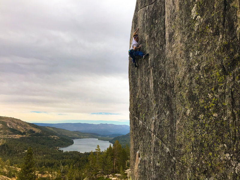 Terrible beta on the upper crux of Pumping Cannibals.