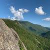 Looking down Franconia Notch from Profile Cliff top (base of Cannon on the right)