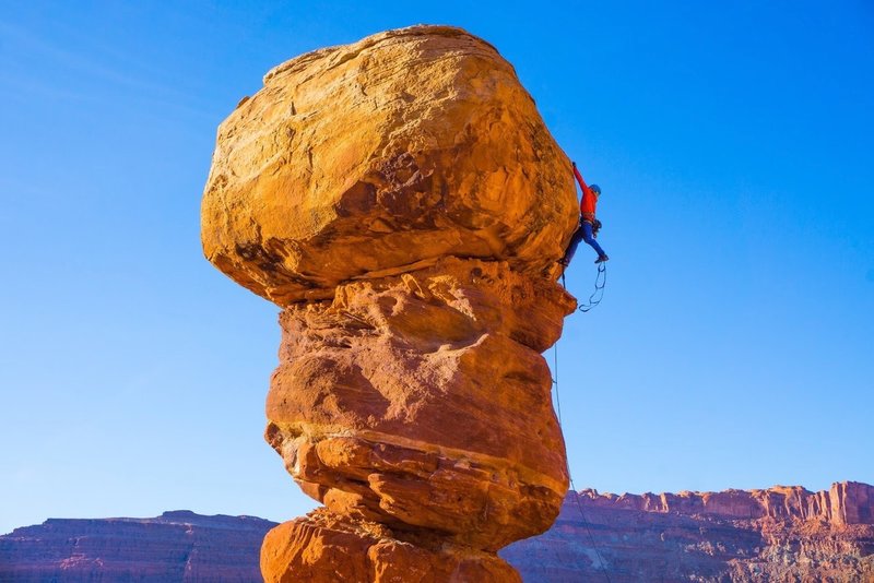 Dangling off aiders on the Happy Turk Hoodoo.  Cold autumn days in the desert are dreamy!