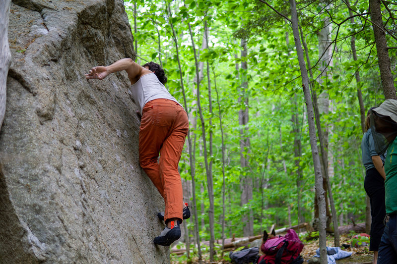 Dominic working his way up one of the many options at the slab