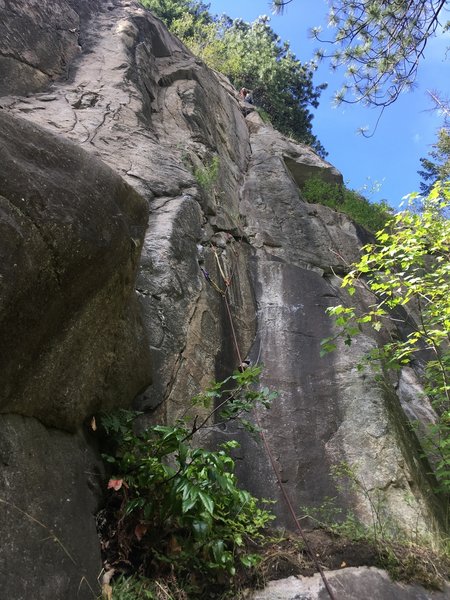Two Pin corner after the sketchy pitons have been replaced by bolts.