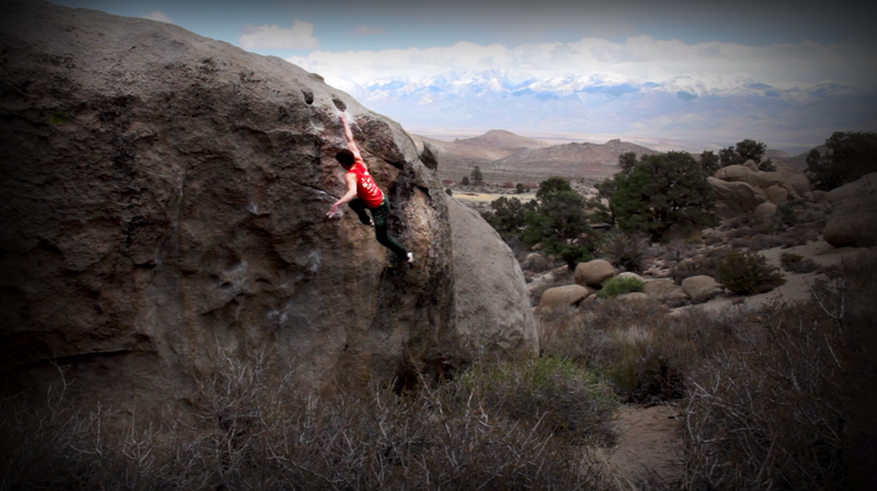 Jake Love squeezing HARD on the final swing of Zen Flute (v10).