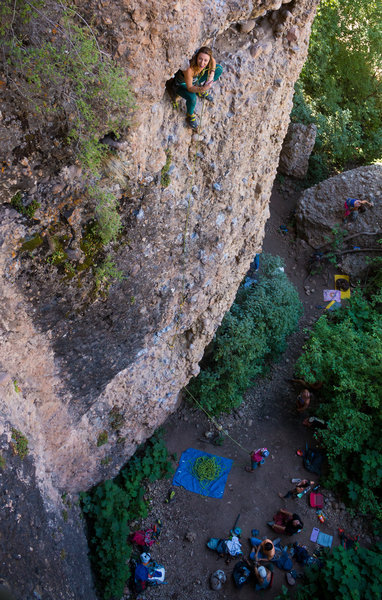 Make sure the milk every rest, you are going to need it! Taking a break at the first ledge.