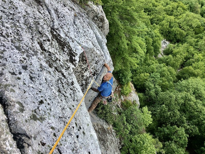 Kenny at the final crux