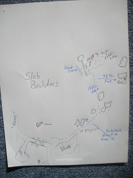 Sketch Map of "Slab Boulders" Sub-Area