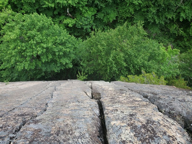 The top of sunkist wall where several cracks converge. Left to Right in the photo is autobot, centurion, ohh mow mao